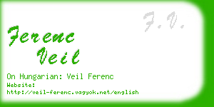 ferenc veil business card